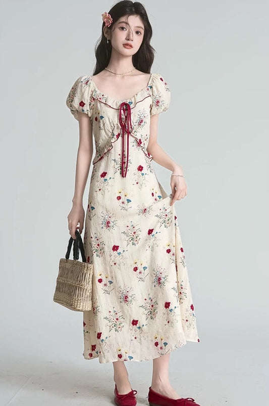 douce floral chic v-neck summer dress