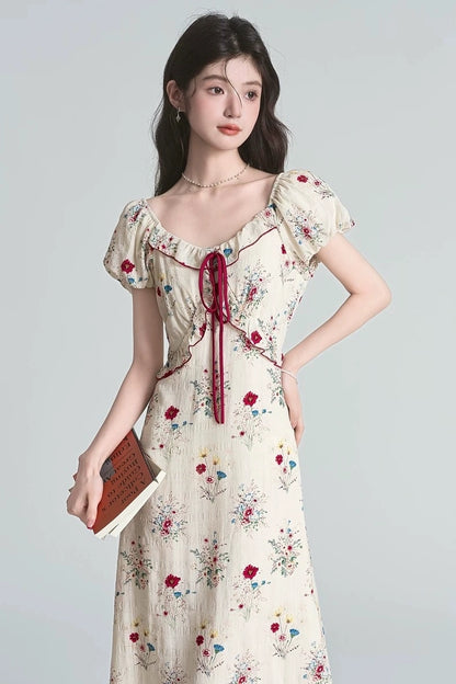 douce floral chic v-neck summer dress