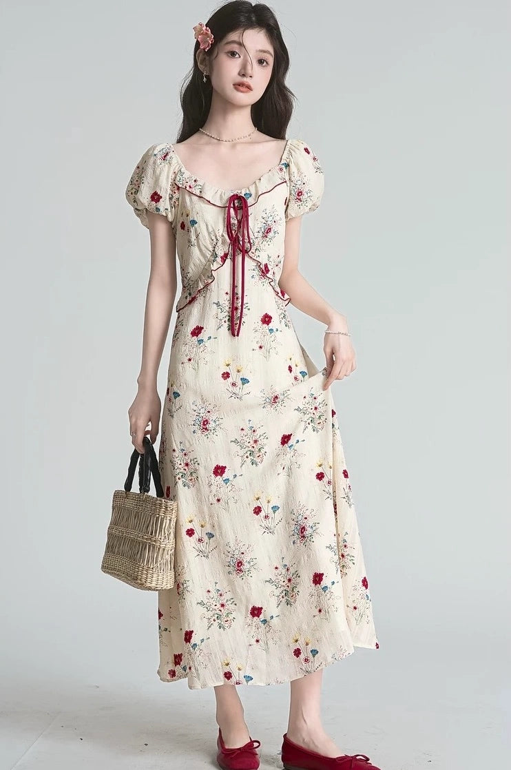 douce floral chic v-neck summer dress