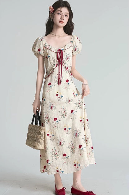 douce floral chic v-neck summer dress