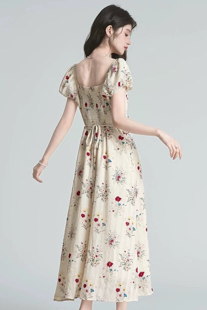 douce floral chic v-neck summer dress