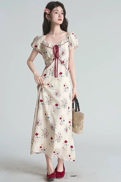douce floral chic v-neck summer dress
