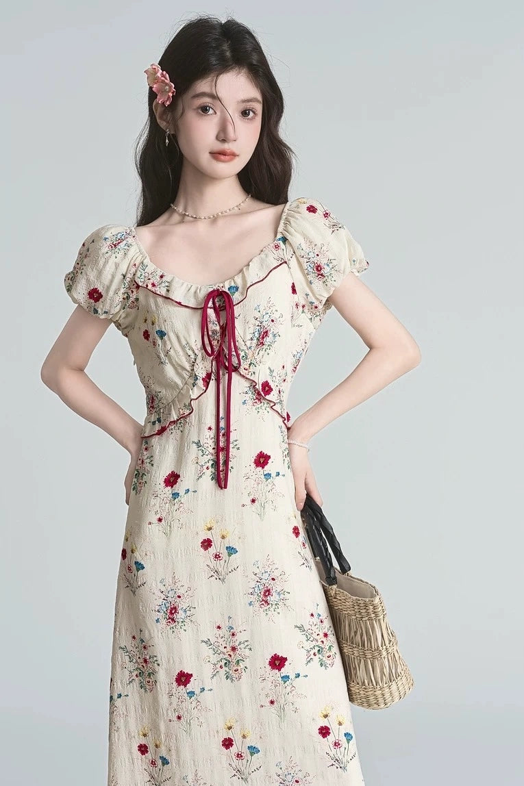 douce floral chic v-neck summer dress