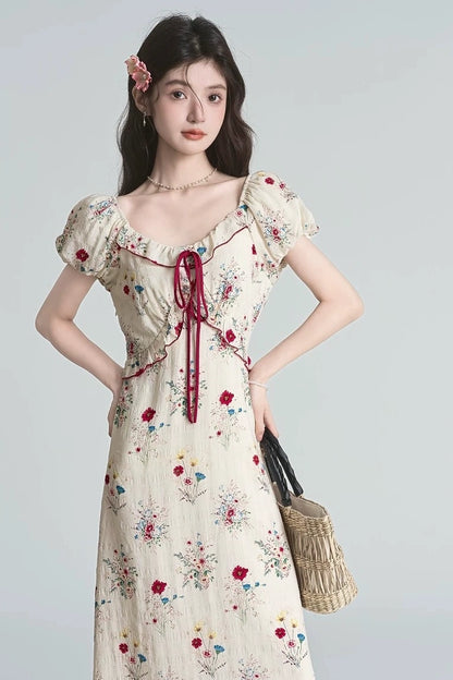 douce floral chic v-neck summer dress