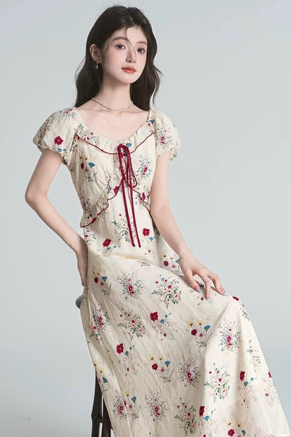 douce floral chic v-neck summer dress